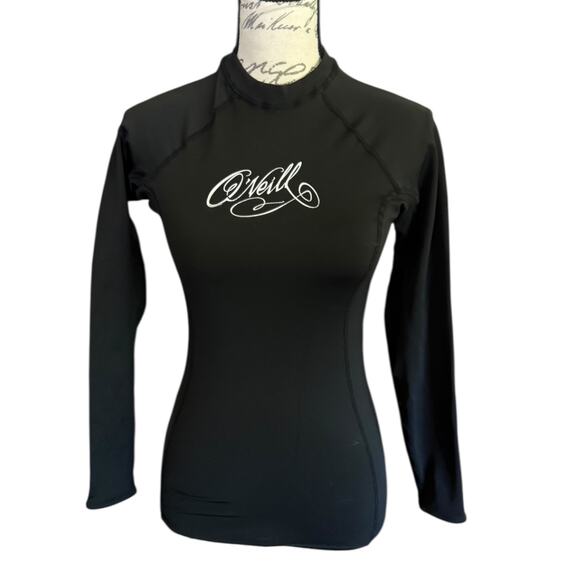O'Neill Women's Black Therma 8oz Long Sleeve Rashguard Size 6 - Picture 1 of 5